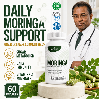Docteat Moringa Leaf Extract Capsules – Daily Metabolic, Immune & Energy Support-CU