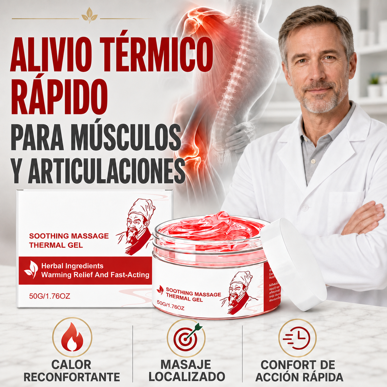 Gel Térmico para Masaje Muscular y Articular | Soothing Massage Thermal Gel-CU