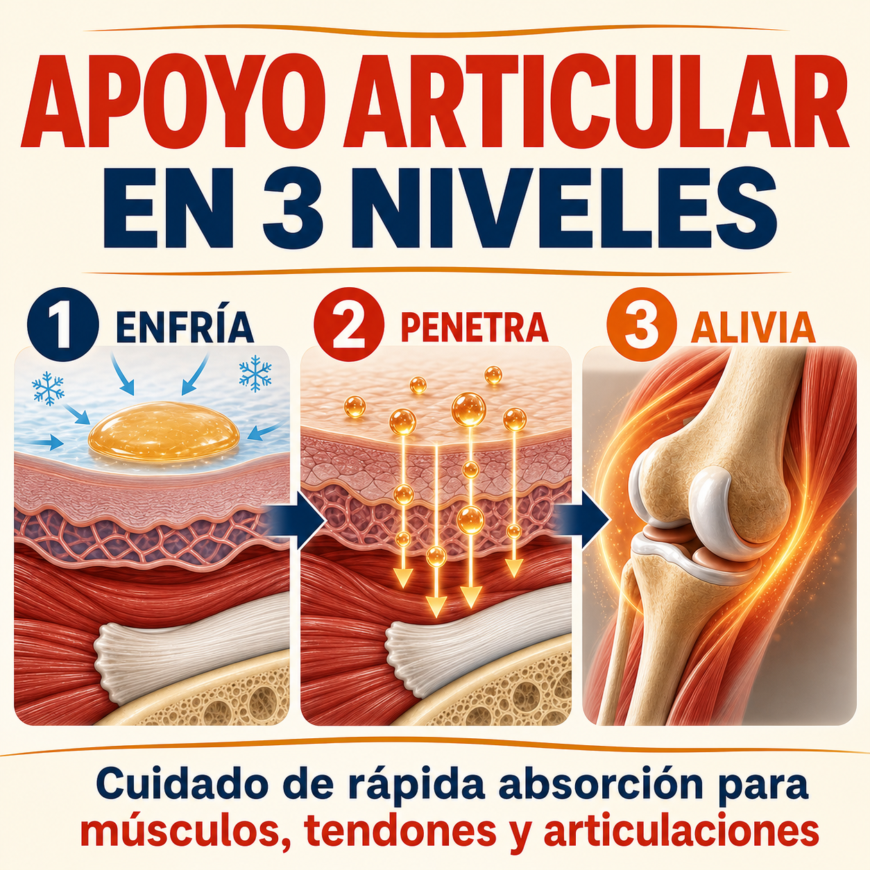 Gel de Condroitina para Articulaciones – Gel Refrescante de Rápida Absorción para Rodillas, Hombros y Espalda-CU