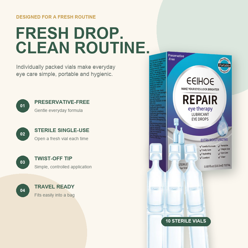 Single Use Repair Eye Drops – Soothe Red Eyes, Fix Blurry Cloudy Vision, Gentle Support for Cataract & Glaucoma-CU