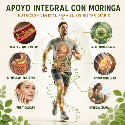 Cápsulas de Extracto de Hoja de Moringa Docteat – Apoyo Metabólico, Inmunitario y Energético Diario-CU