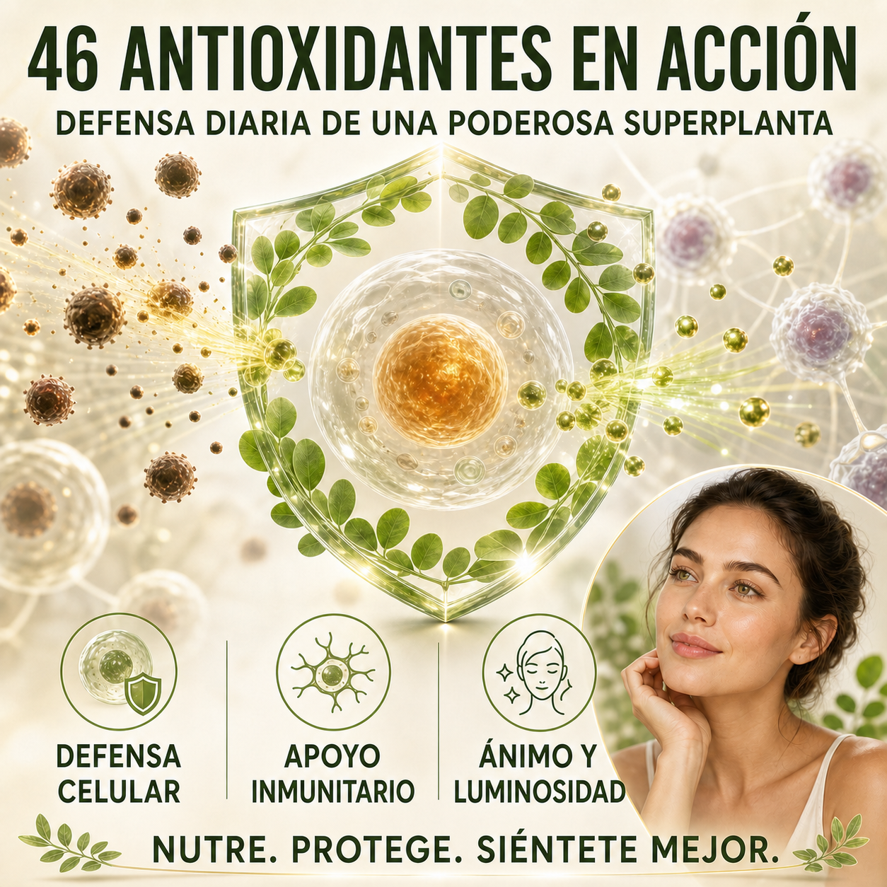 Cápsulas de Extracto de Hoja de Moringa Docteat – Apoyo Metabólico, Inmunitario y Energético Diario-CU