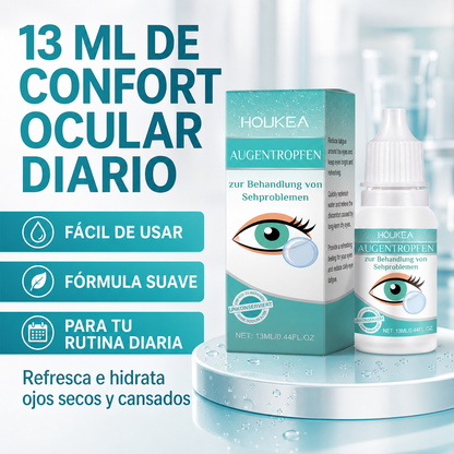 Gotas Oculares Hidratantes HOUKEA – Confort Refrescante para Ojos Secos, Rojos y Cansados-CU