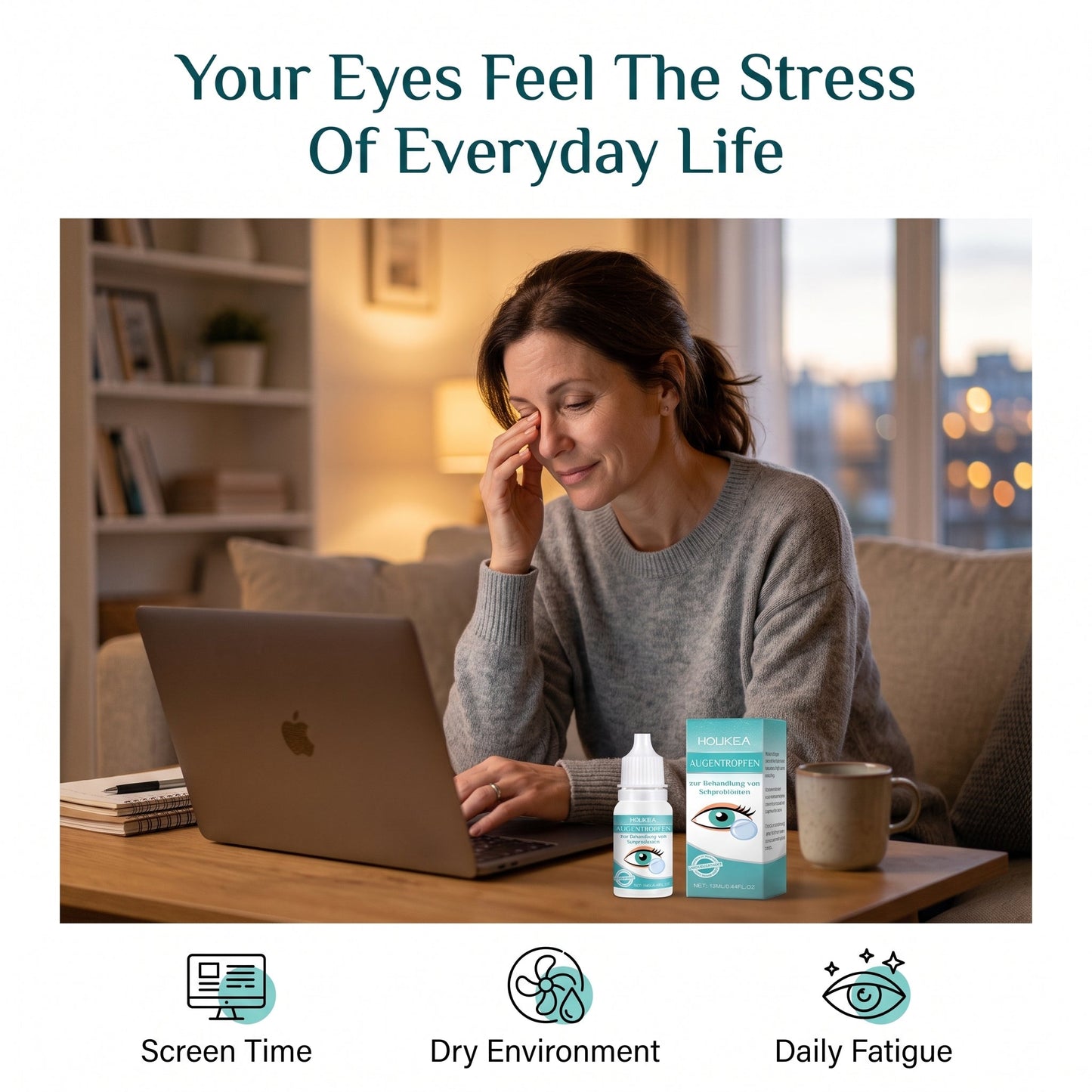 Professional Medical Eye Drops - Hydrating Eye Care Solution for Dry Eyes, Irritation & Eye Fatigue-CU