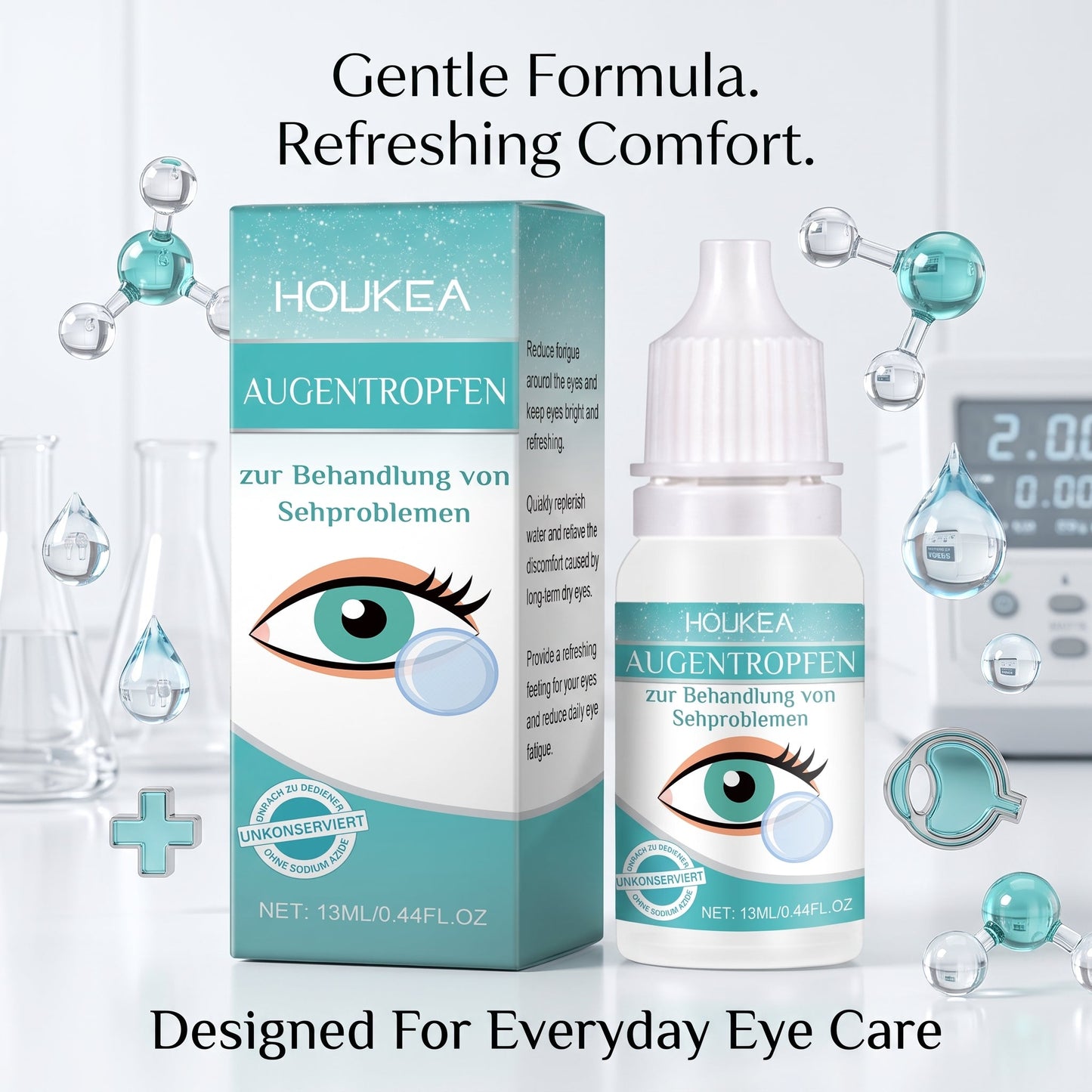 Professional Medical Eye Drops - Hydrating Eye Care Solution for Dry Eyes, Irritation & Eye Fatigue-CU