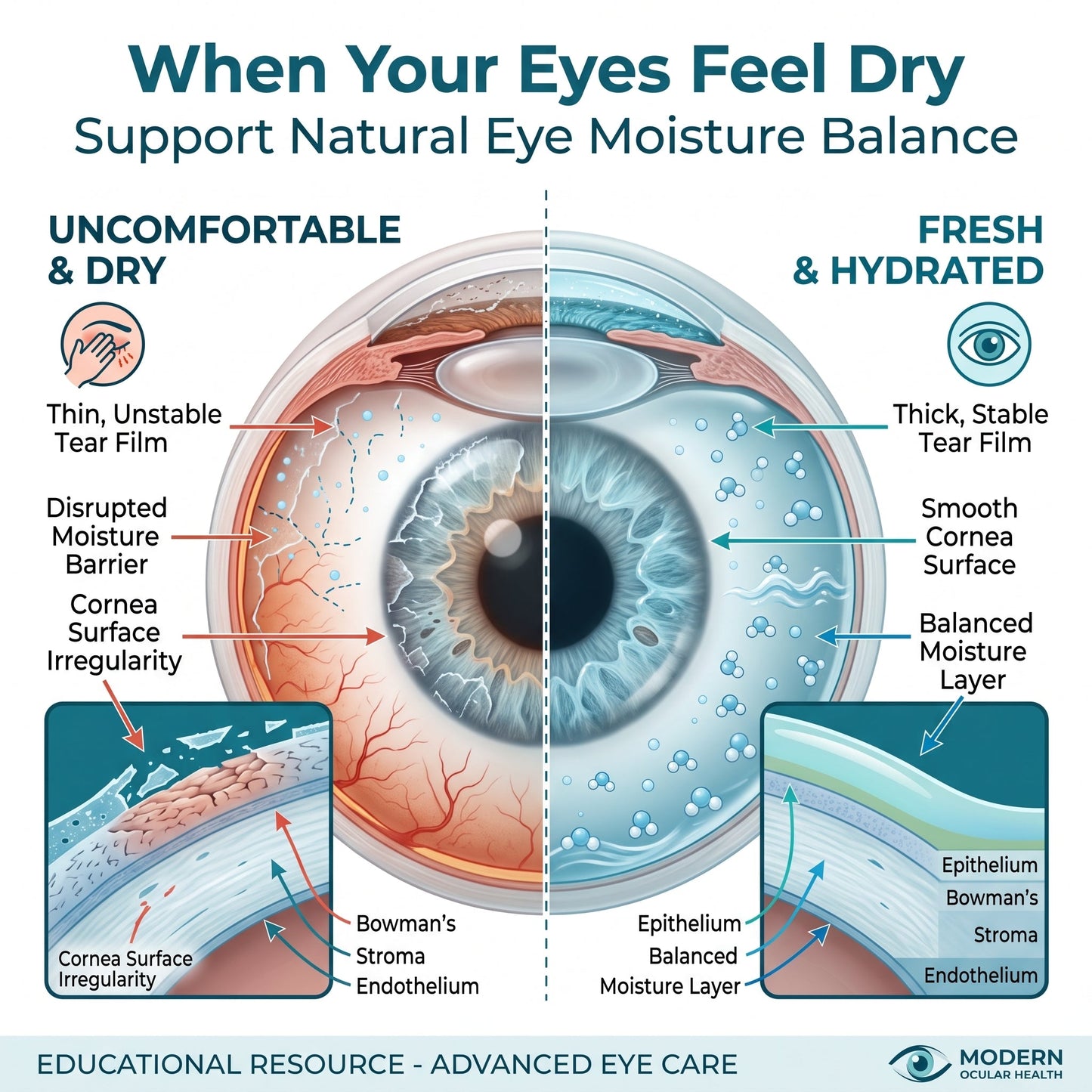 Professional Medical Eye Drops - Hydrating Eye Care Solution for Dry Eyes, Irritation & Eye Fatigue-CU