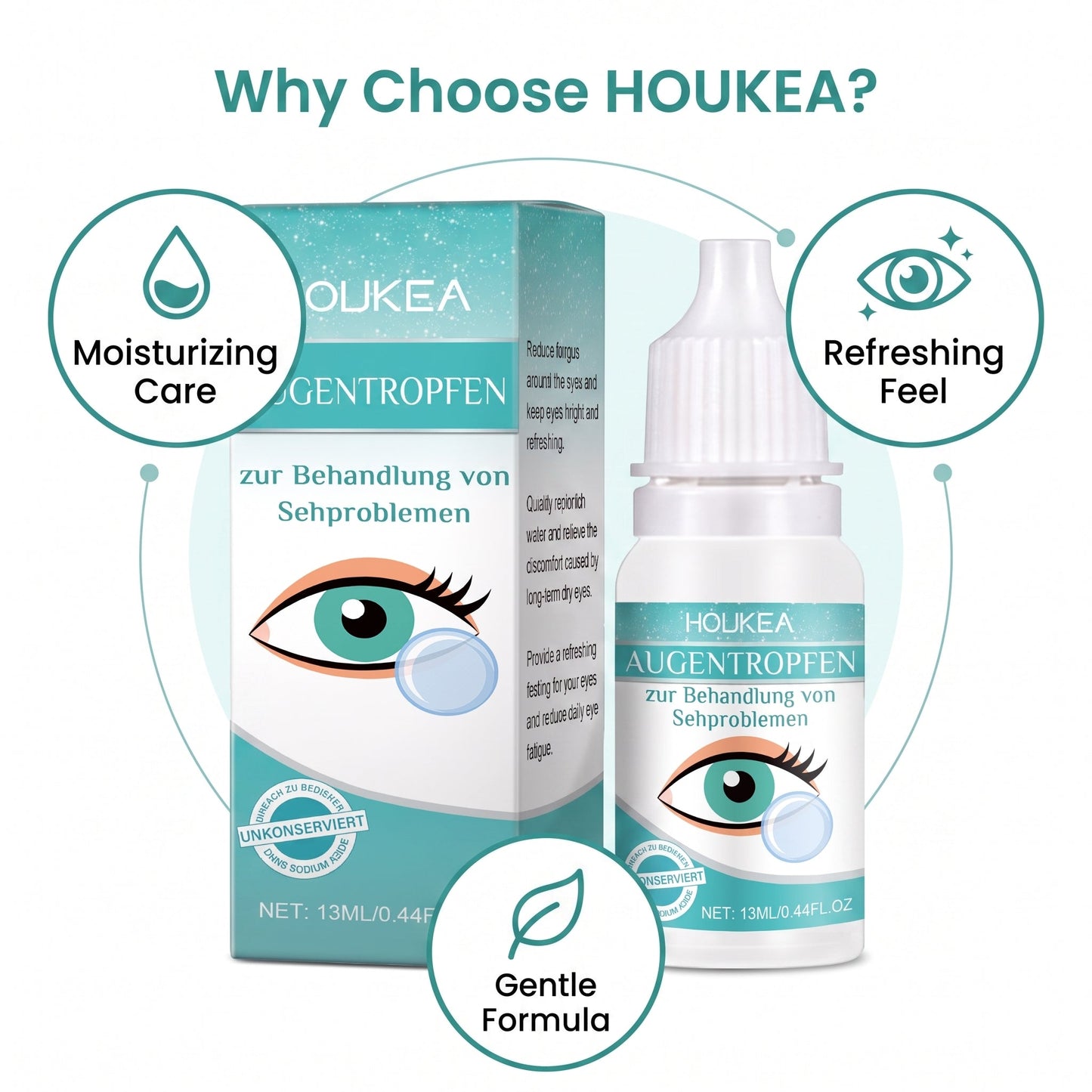 Professional Medical Eye Drops - Hydrating Eye Care Solution for Dry Eyes, Irritation & Eye Fatigue-CU