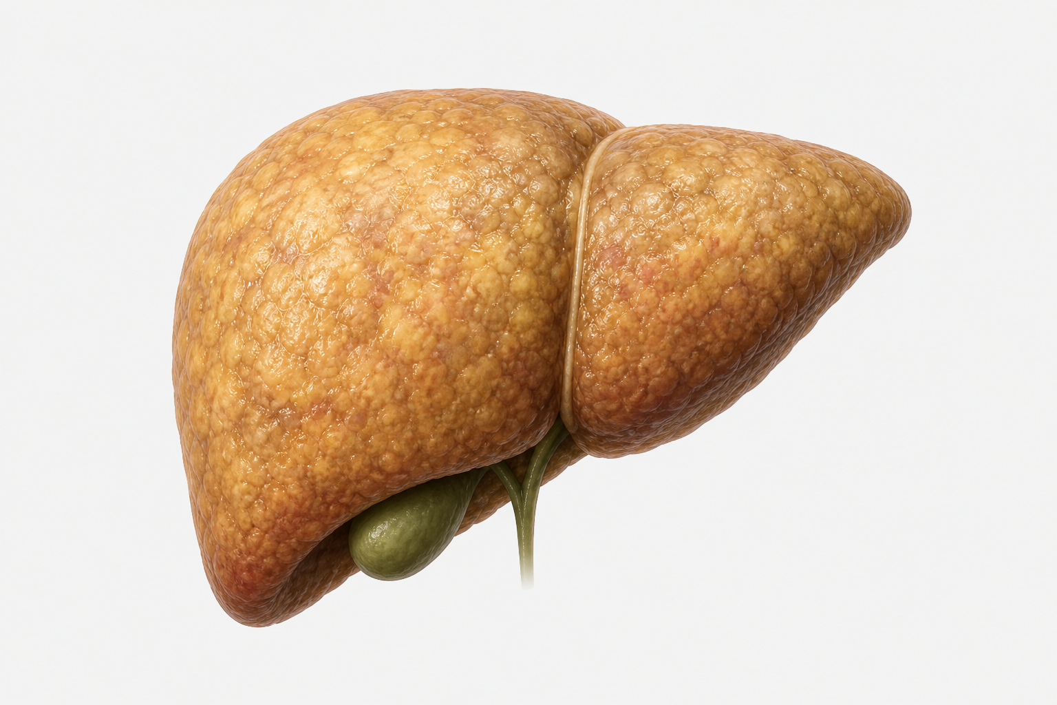 Fatty liver with visible fat accumulation